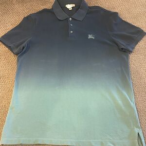 Burberry Brit Polo Shirt Men's Blue to Grey Gradient Extra Large